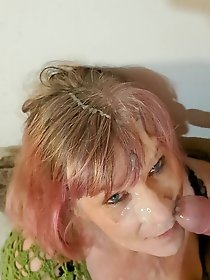 Two big faces covered with a lot of cum