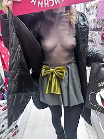 An older woman appears to be exposing herself.