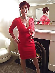 Mature tart in sexy dress