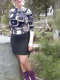 Charming aged housewife intensively hammered