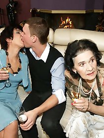 Happy old and young family group sex